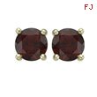 ROUND DARK RED GARNET STUDS