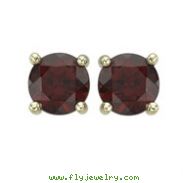 ROUND DARK RED GARNET STUDS