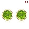 ROUND GREEN PERIDOT BEZEL SET STUDS