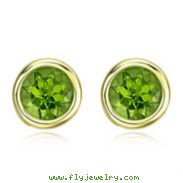 ROUND GREEN PERIDOT STUDS