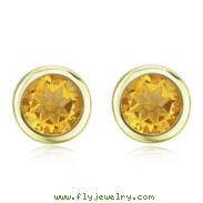 ROUND YELLOW CITRINE STUDS