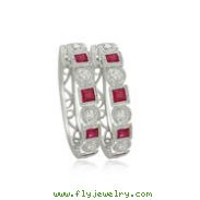 Ruby And Diamond Earrings