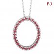 Ruby Oval Pendant Necklace White Gold