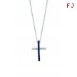 Sapphire & diamond cross necklace