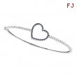 Sapphire & Diamond Heart Bangle 