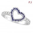 Sapphire & Diamond Heart Ring