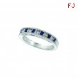 Sapphire And Diamond Ring, 14K White Gold Stackable