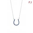 Sapphire Horseshoe Pendant Necklace