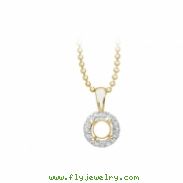 Semi-Mount Diamond Pendant W/Chain