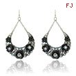 Siler-Tone CZ Antique Style Dangle Earrings