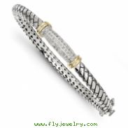 Silver 0.2Ctw Diamond Bangle