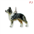 Silver Enamel Australian Shepard Charm