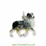 Silver Enamel Australian Shepard Charm