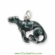 Silver Enamel Medium Greyhound Charm