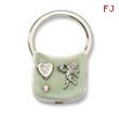 Silver-tone Angel With Crystals Light Green Enamel Key Fob