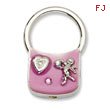 Silver-tone Angel With Crystals Pink Enamel Key Fob