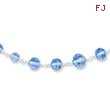 Silver-tone Blue Crystal Beaded 16