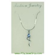 Silver-tone Blue CZ Fancy Necklace