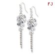 Silver-tone Clear Crystal Bead Cluster Drop Earrings