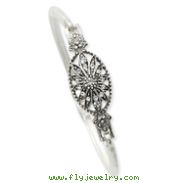 Silver-Tone Crystal Medallion Hinged 7.25" Bracelet