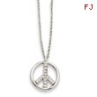 Silver-tone Crystal Peace Symbol 16