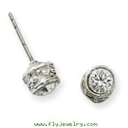 Silver-Tone Crystal Stud Post Earrings