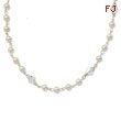 Silver-Tone Cultura Glass Pearl Crystal Strand 15.5