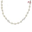 Silver-Tone Cultura Glass Pearl Crystal Strand 15.5