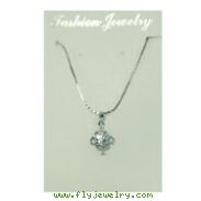 Silver-tone CZ Flower Necklace