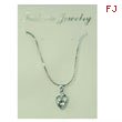 Silver-tone CZ Heart Necklace