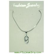 Silver-tone CZ Necklace