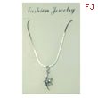 Silver-tone CZ Star Necklace