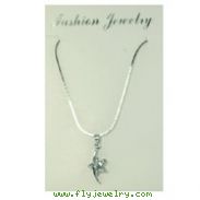 Silver-tone CZ Star Necklace