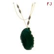 Silver-Tone Double Chain Green Flat Stone Necklace