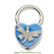 Silver-tone Dragonfly With Crystals Blue Enamel Key Fob