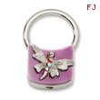 Silver-tone Dragonfly With Crystals Purple Enamel Key Fob