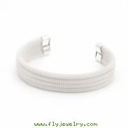 Silver Tone Linear Mesh Cuff