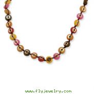 Silver-tone Multicolored Hamba Wood & Sequin 16" Necklace