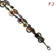 Silver-tone Multicolored Hamba Wood/Sequin/Acrylic Bead 7.25