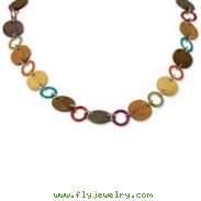 Silver-tone Natural Hamba Wood 21" Necklace