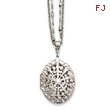 Silver-tone Oval Locket On 16