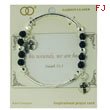 Silver-tone Stretch Bracelet With Black Beads