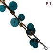 Silver-tone Turquoise Hamba Wood & Sequin 7.25