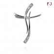 Silver Wave Cross Pendant