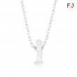 Silvertone Initial I Pendant