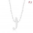 Silvertone Initial J Pendant