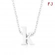 Silvertone Initial K Pendant