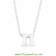 Silvertone Initial N Pendant