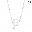 Silvertone Initial P Pendant