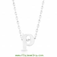 Silvertone Initial P Pendant